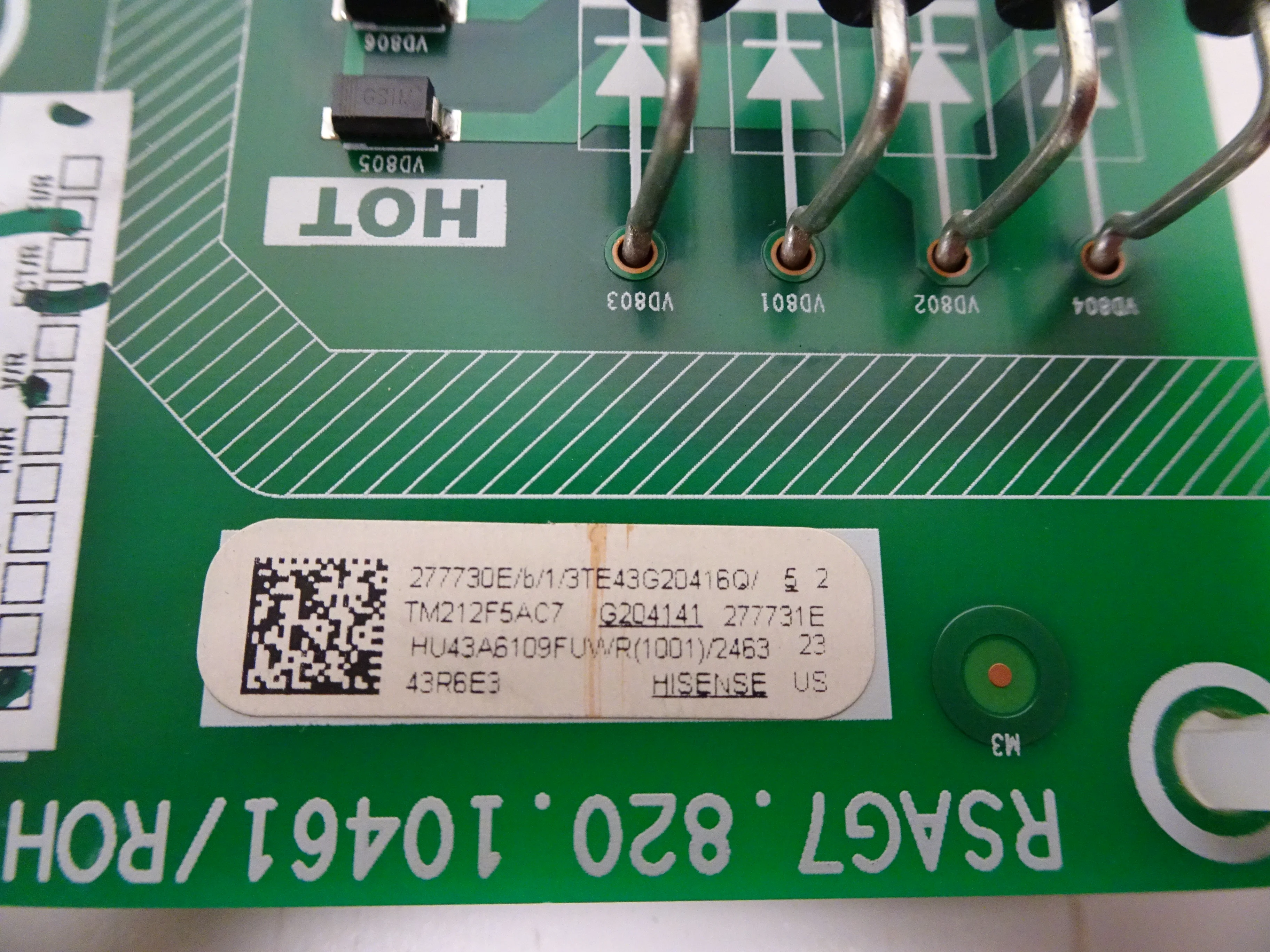 Hisense 43R6E3 Main Board (277731E, RSAG7.820.10461/ROH) 277730E