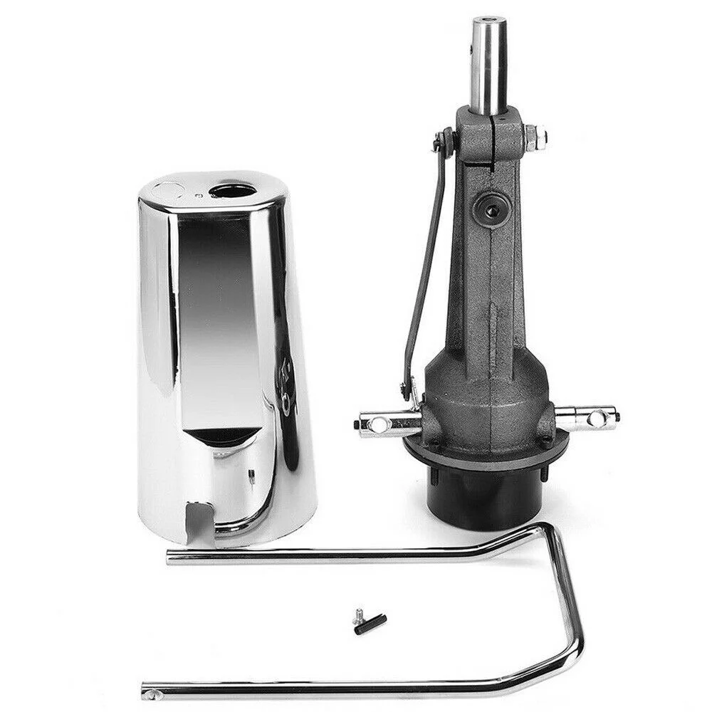 Silver Barber Chair Replacement Hydraulic Pump 4 Screw Beauty Salon Adjustable Height 440 lbs Weight Capacity