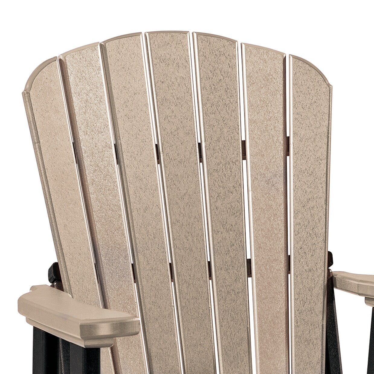 OS Home and Office Model Double Balcony Height Glider with Center Table in Weatherwood and Black