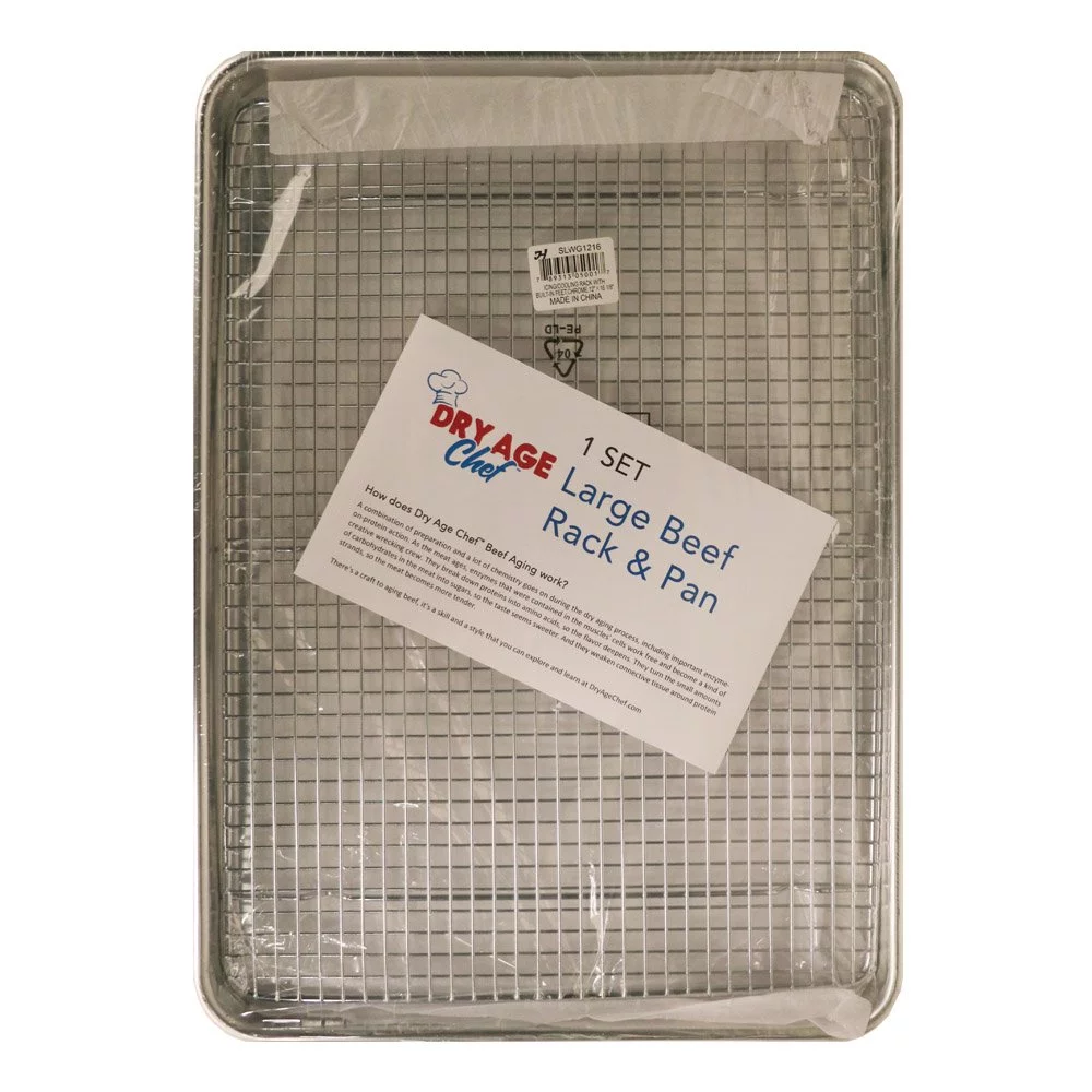 Large Beef Rack, Dry Aging Pan, Fridge Thermometer - Perfect for Dry Aging Steak at Home!