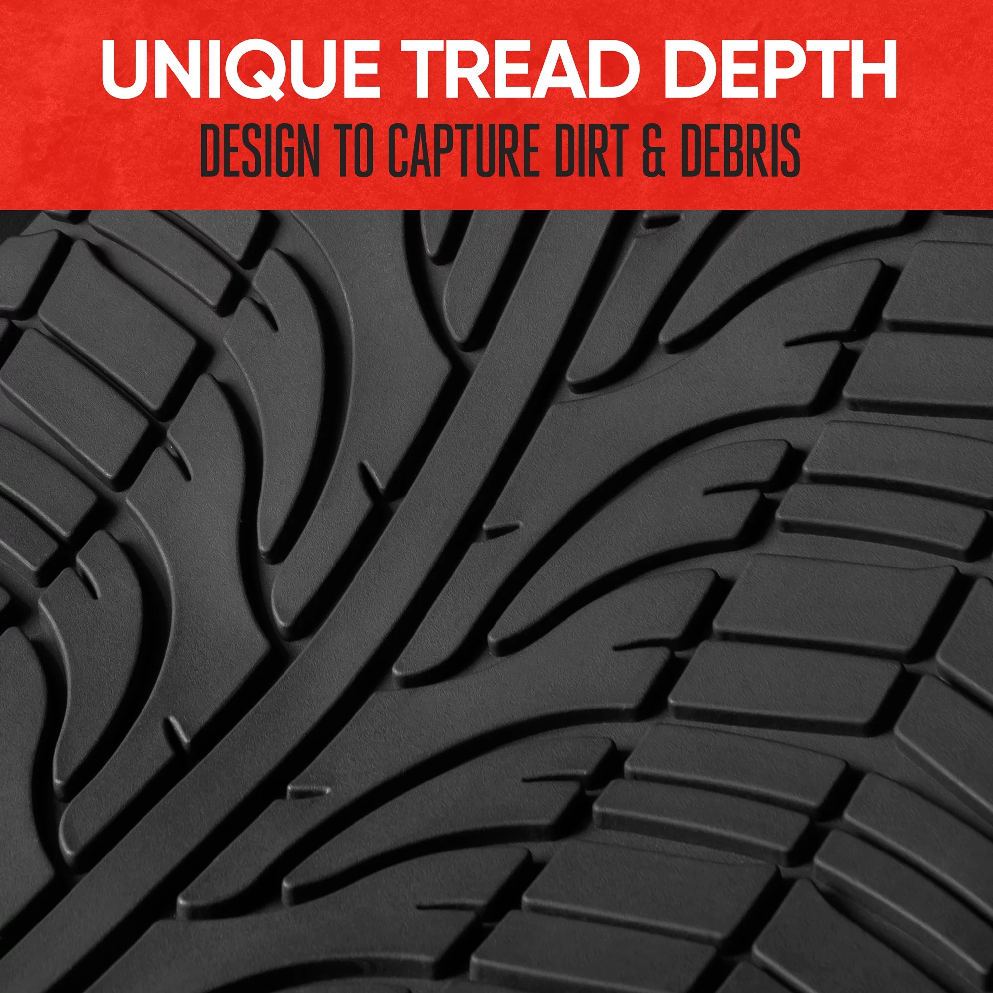 "Motor Trend Grand Prix Tire Tread Rubber Car Floor Mats for Autos SUV Truck & Van - All-Weather Waterproof Protection Rear Seat Liners, Trim to Fit Most Vehicles "