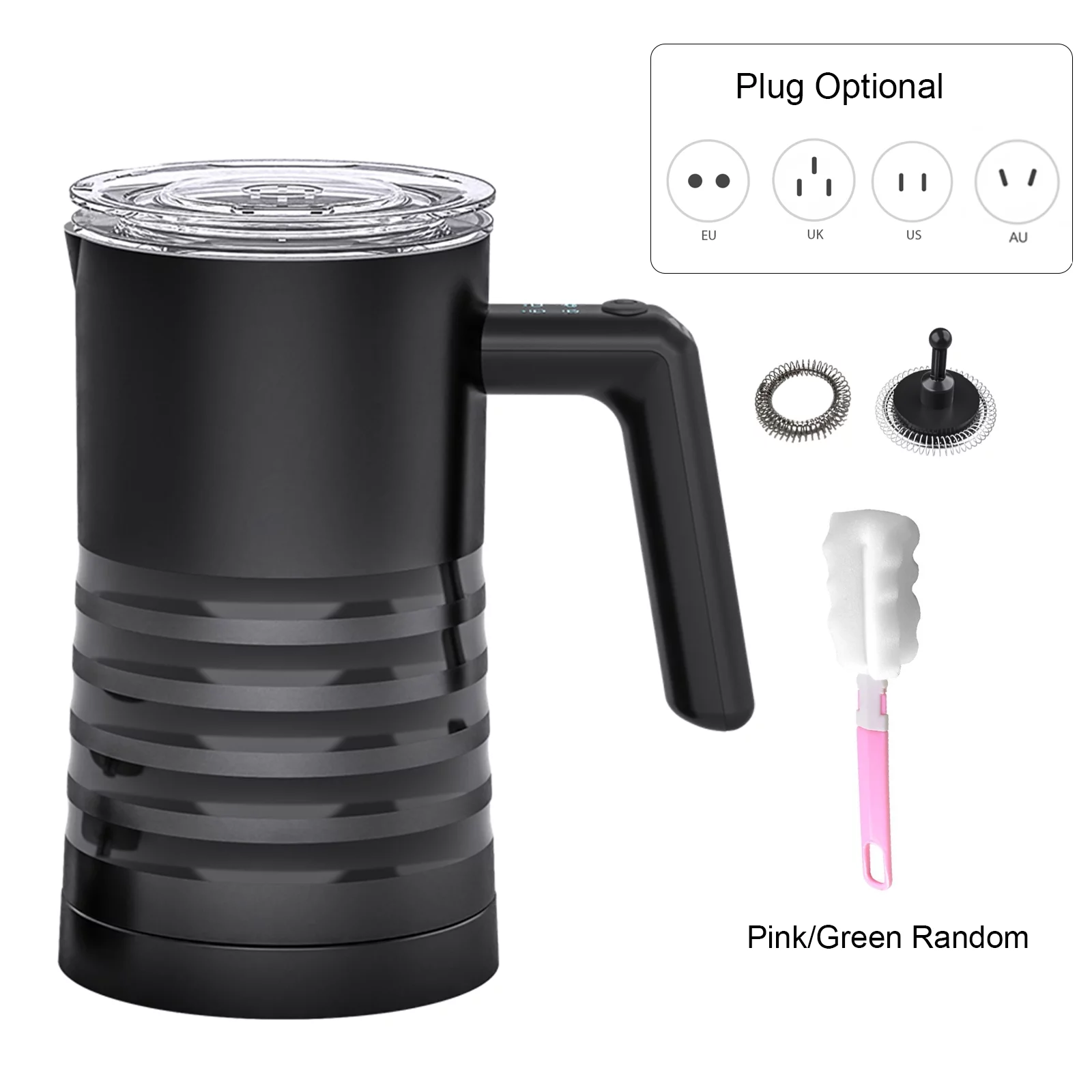 Ametoys Electric Milk Frother and Steamer, 4 in 1 Automatic Milk Warmer, 400W Non-Stick Interior, 580ml Hot/Cold Stainless Steel Milk Foam Maker for Coffee and Hot Chocolate Milk