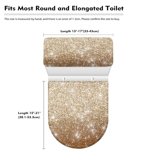 Christmas Bow Bell Toilet Tank Lid Cover and Toilet Seat Lid Cover 2 Pcs Set Toilets Covers with Elastic Cloth Fits Most Toilets Tanks & Lids