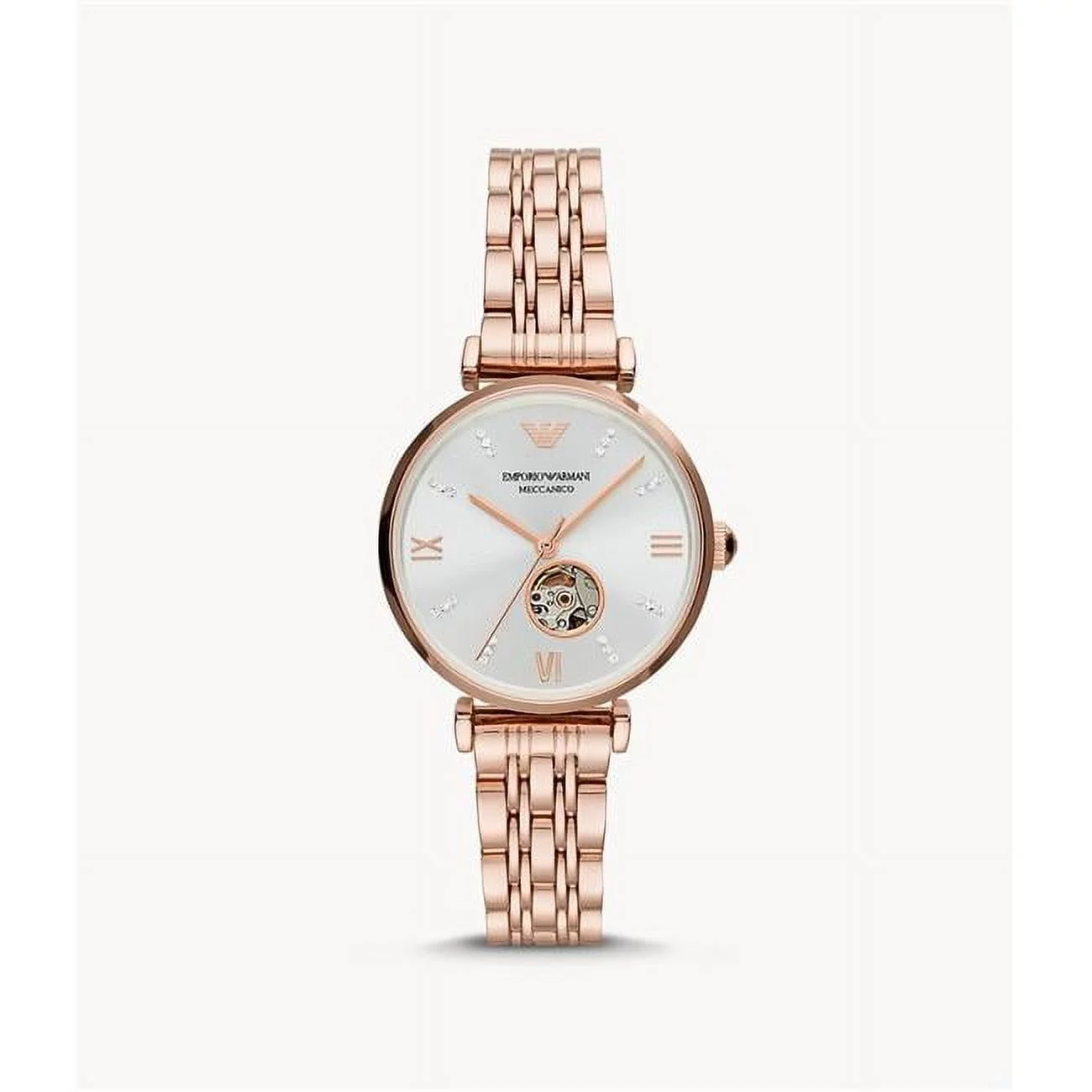 Armani AR60023 Ladies Automatic Crystal Dial Watch, Stainless Steel
