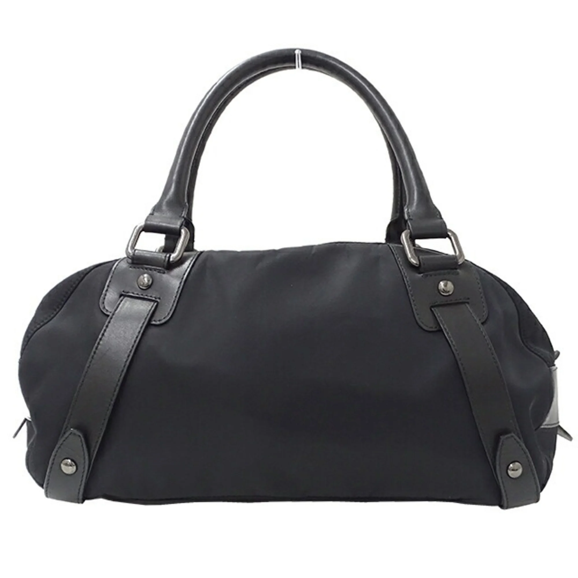 Pre-Owned Burberry blue label BURBERRY BLUE LABEL bag Lady's men handbag nylon leather black Boston (Fair)