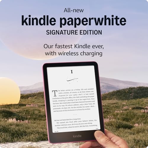 All-new Amazon Kindle Paperwhite Signature Edition (32 GB) – Our fastest Kindle with auto-adjusting front light, wireless charging, and weeks of battery life – Metallic Jade