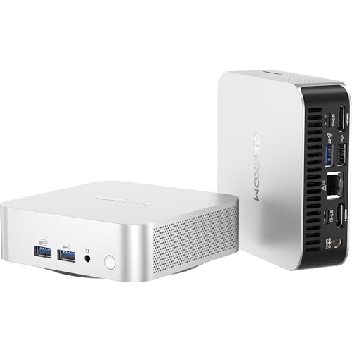 GEEKOM A8 AI Mini PC, AMD Ryzen 9 8945HS (up to 5.2GHz) Mini Computers, 32GB DDR5 5600MHz RAM&2TB PCIe 4.0 SSD, Windows 11 Pro Mini Desktop, AMD Ryzen AI/Radeon 780M/WiFi 6E/BT5.2/USB4/8K/Quad Display