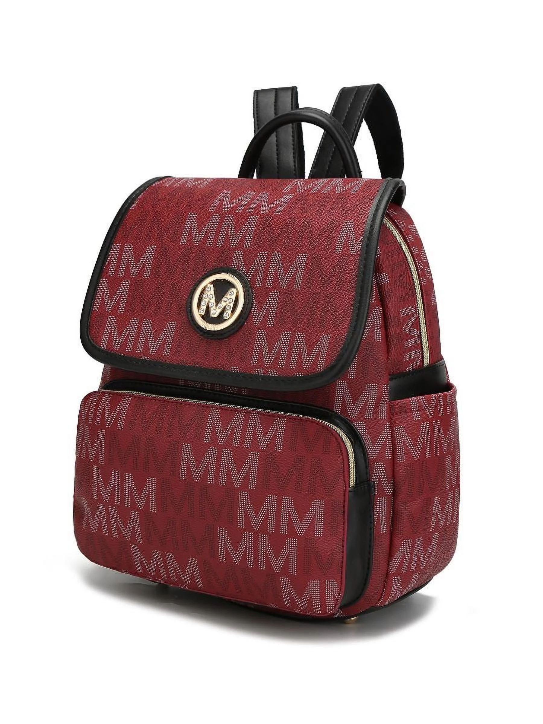 MKF Collection Drea Vegan Leather Women's Monogram Backpack by Mia K. - Black