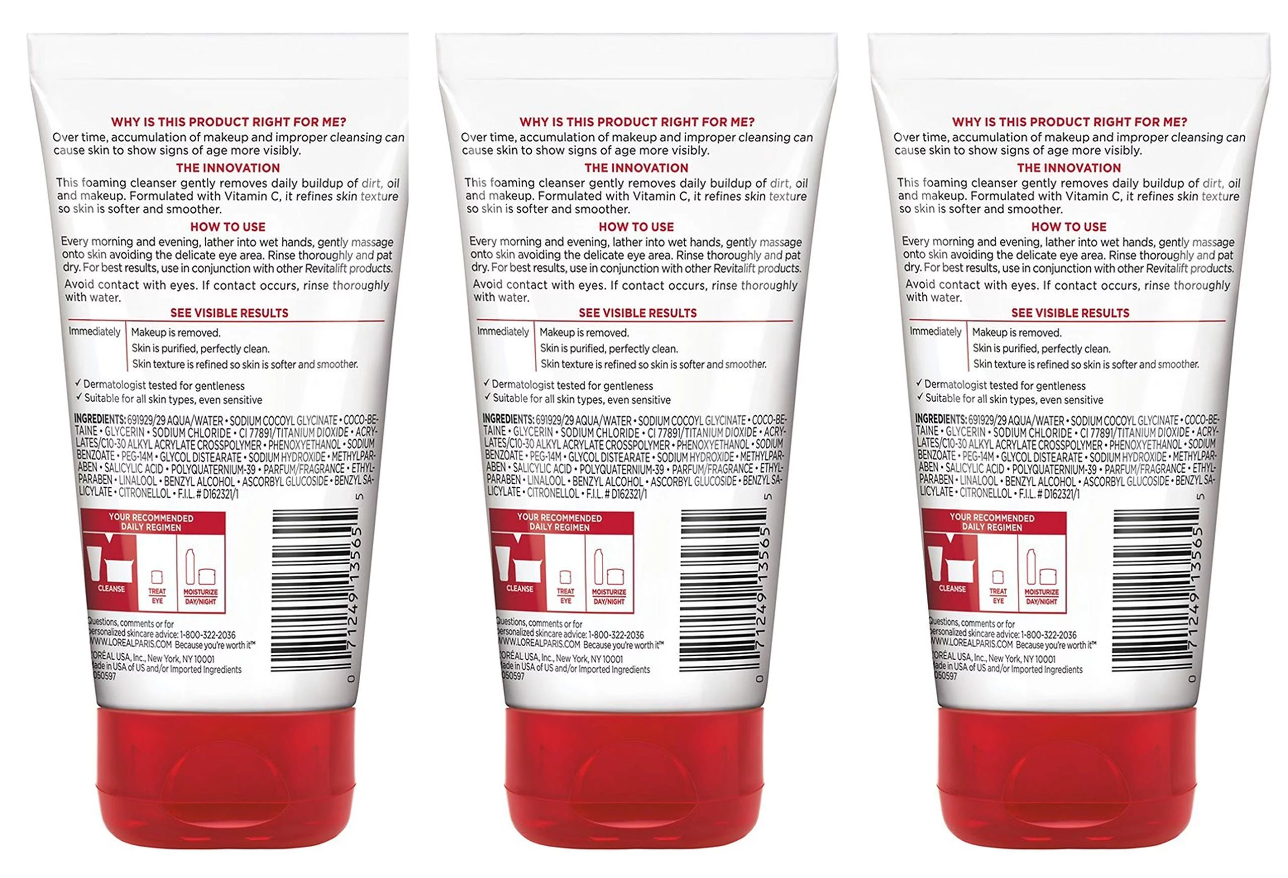 Loreal Revitalift Cream Cleanser 5Oz (3 Pack)