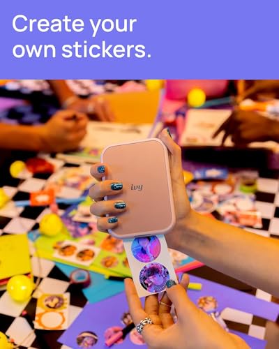 Canon Ivy 2 Mini Photo Printer (Blush Pink) - Bluetooth, Print from iOS & Android Devices, Bundle Incl. 110 Zink Sticky-Back Prints, LED Light Bar, Protective Case, and USB Cable