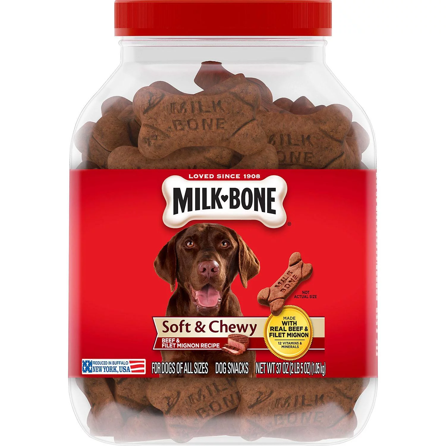 Milk-Bone Soft & Chewy Beef & Filet Mignon Recipe Dog Snacks (37 oz.)