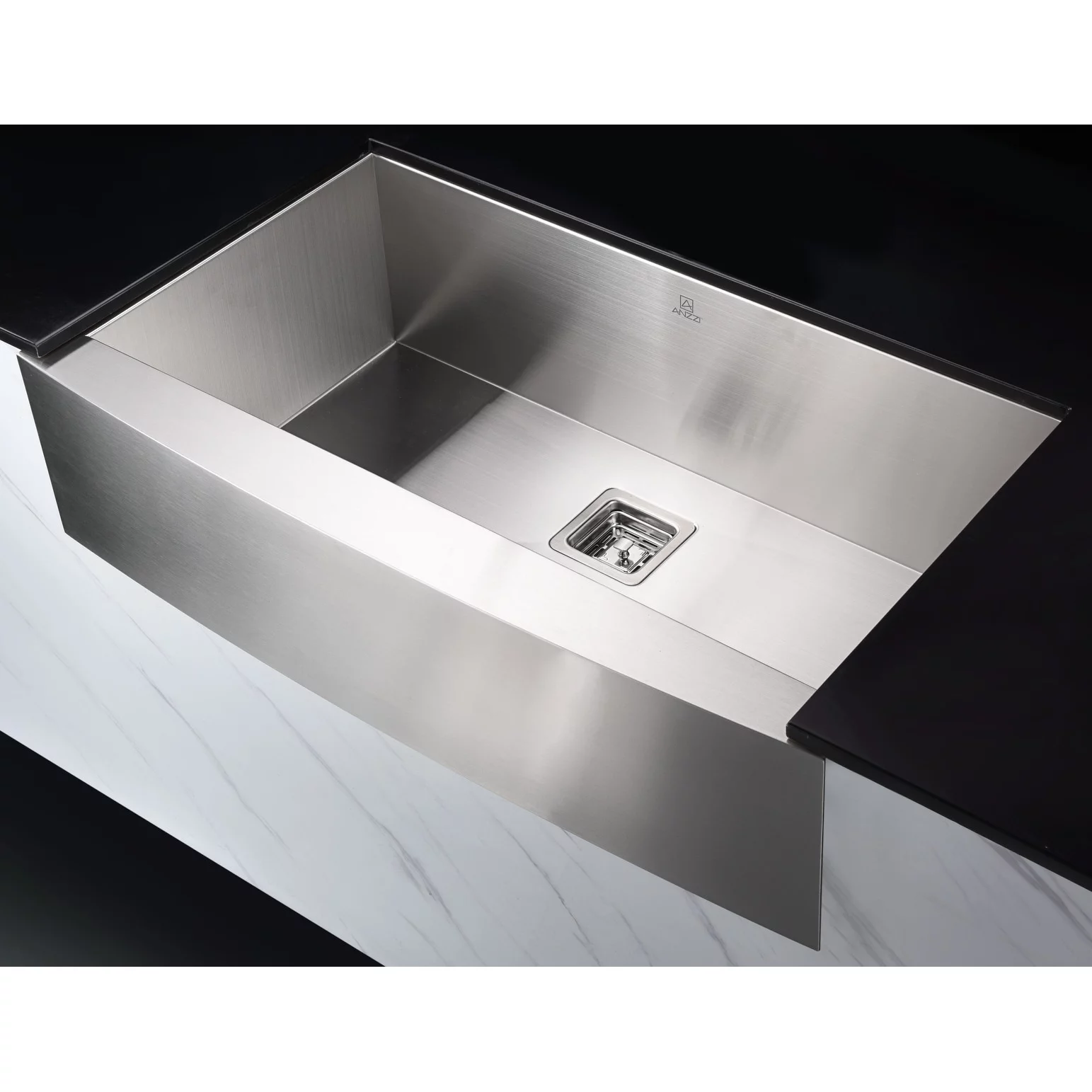 Anzzi  Elysian Farmhouse 32 in. Single Bowl Kitchen Sink with Faucet in Polished Chrome