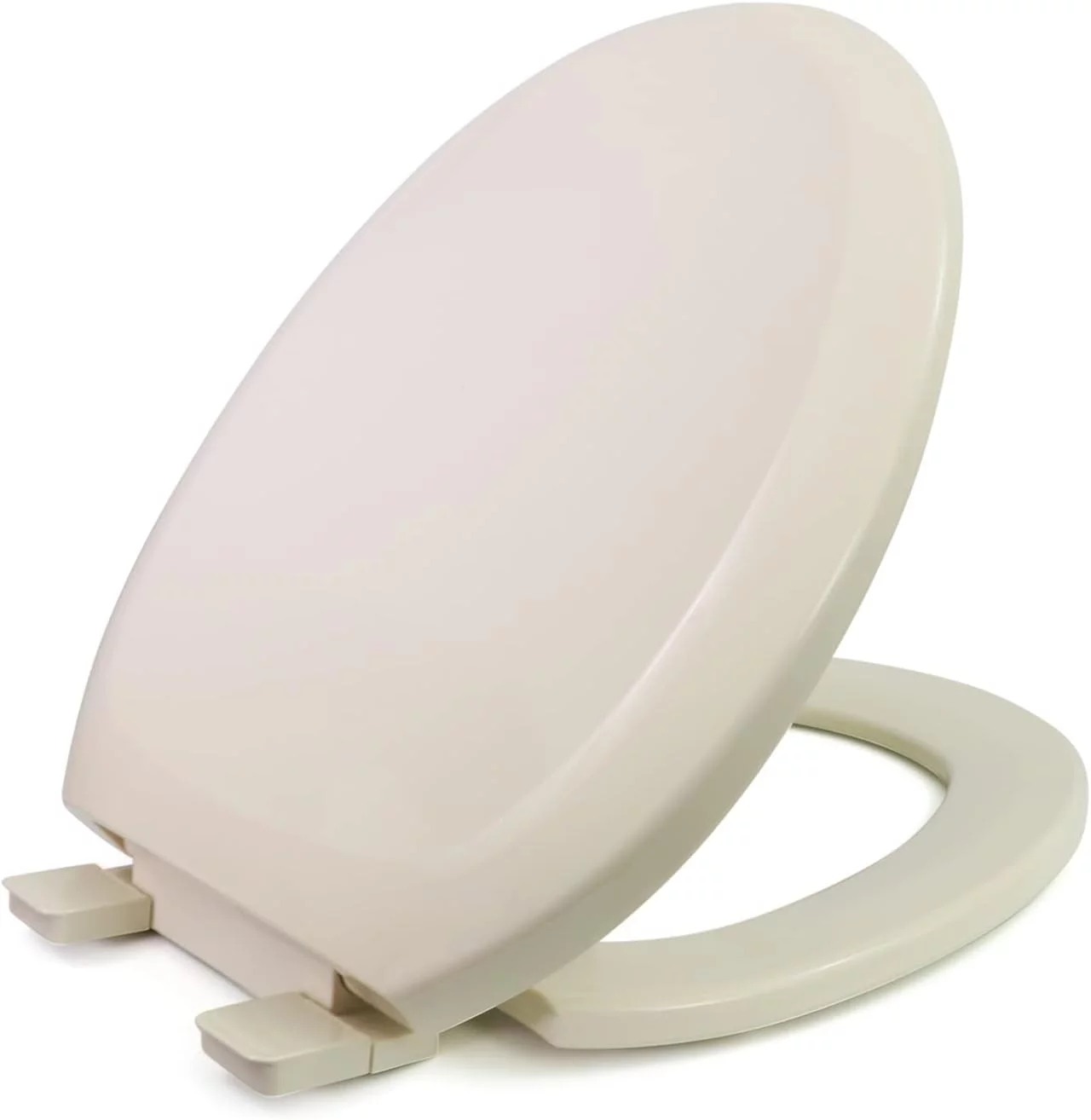 B4TSPR Round Plastic Toilet Seat Slow Close ? Easy Remove,