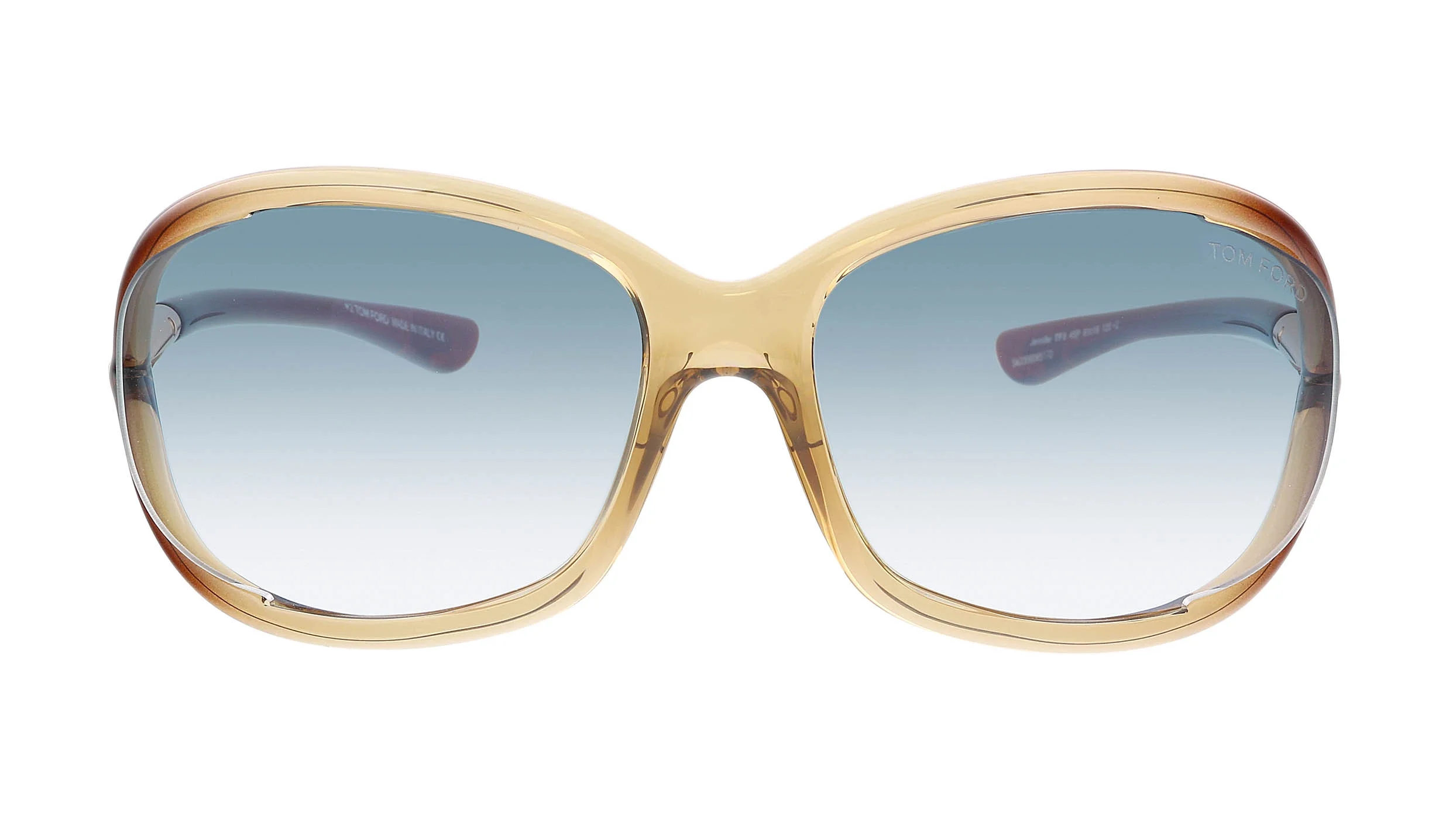 Tom Ford FT0008 45P Jennifer Light Brown Oversize Shield Sunglasses