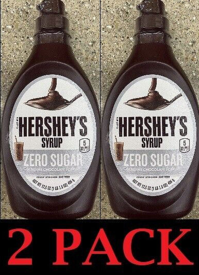 2x Hershey's Genuine CHOCOLATE Flavor Syrup ZERO SUGAR 17.5 Oz Bottle - 2 PACK