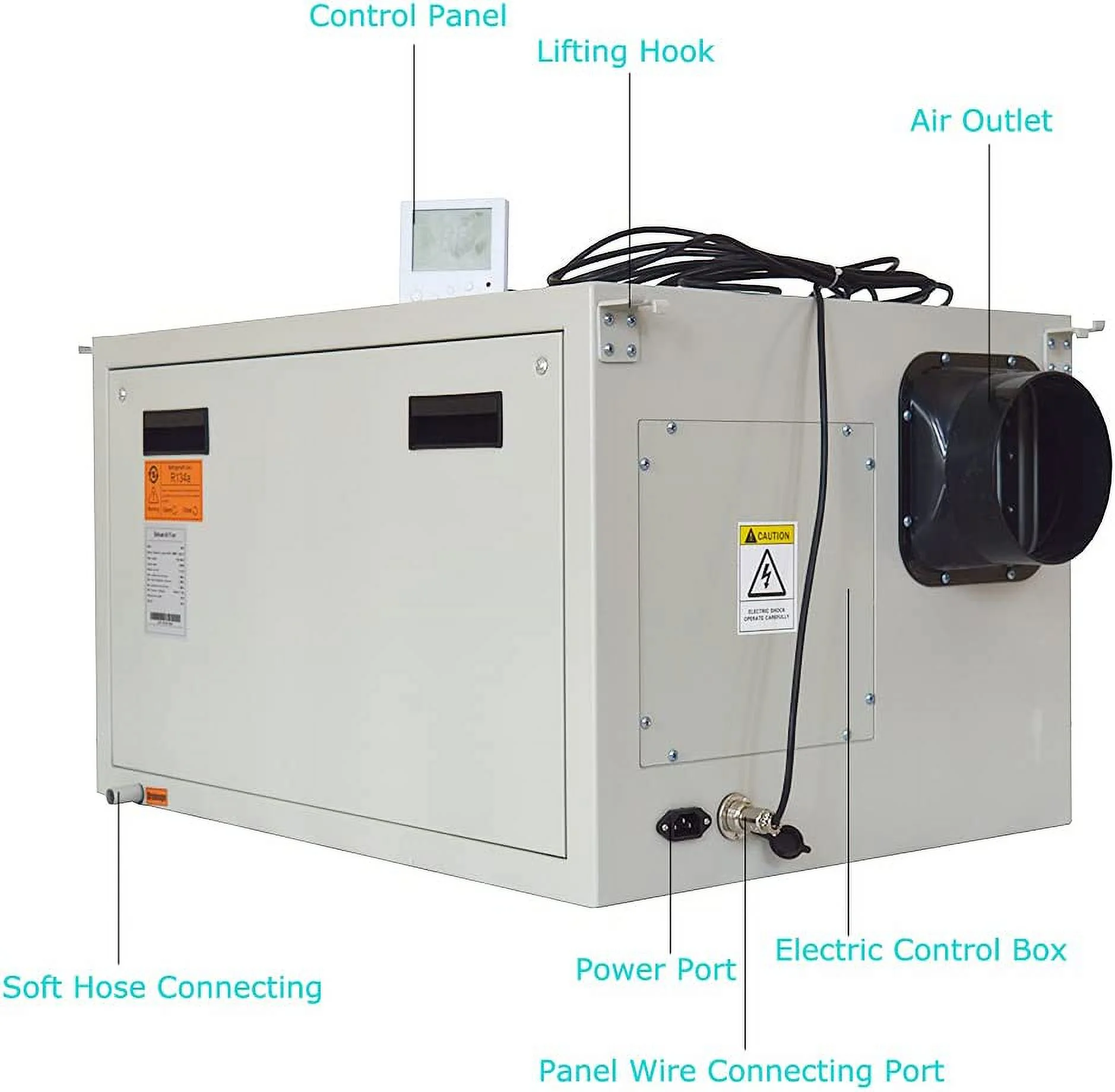 PreAsion Ceiling Dehumidifier Household Basement Dehumidifier Suspended Dryer 1200m³/h 110V 2200W