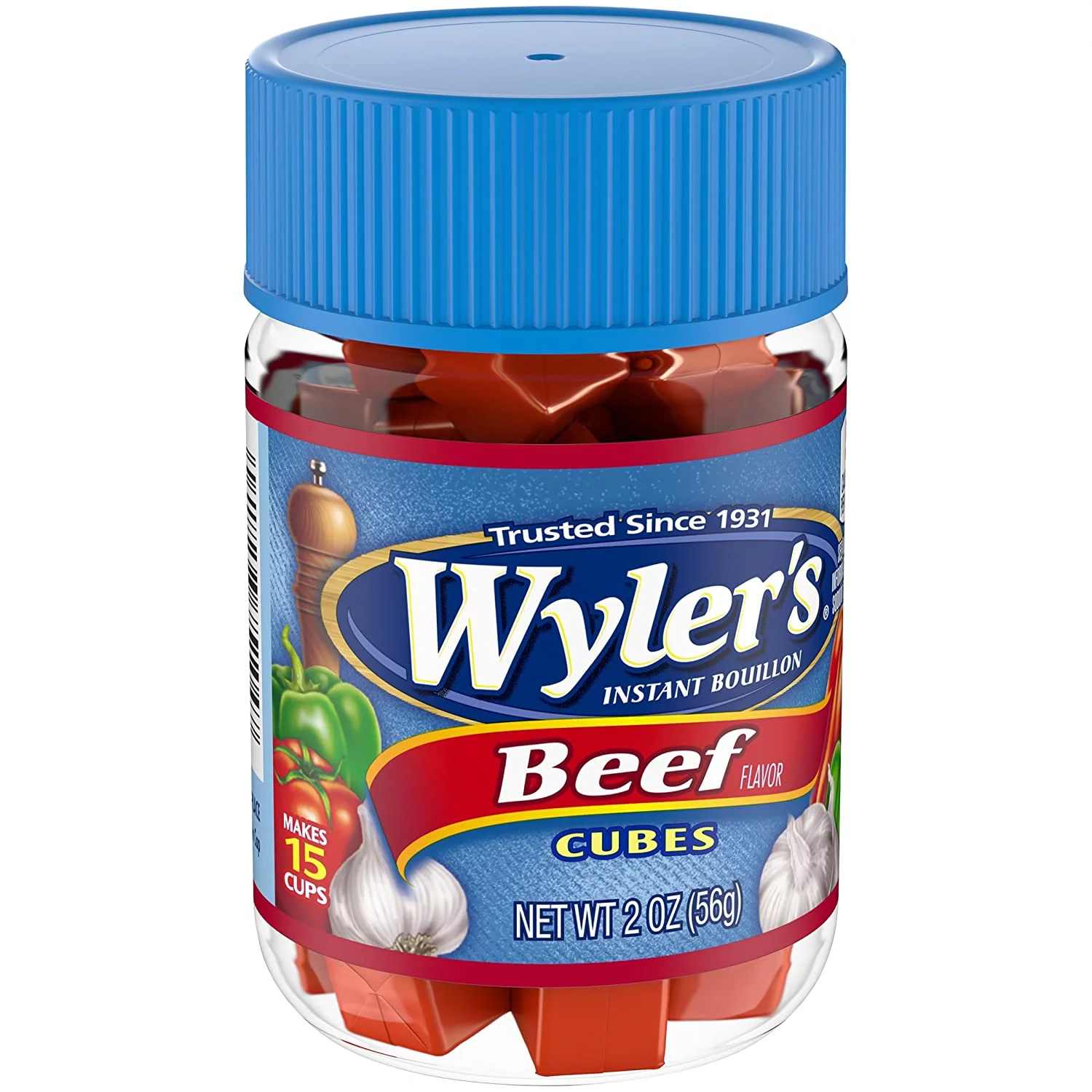 Wyler's Beef Instant Bouillon Cubes Jar, 2 OZ (Pack of 12)