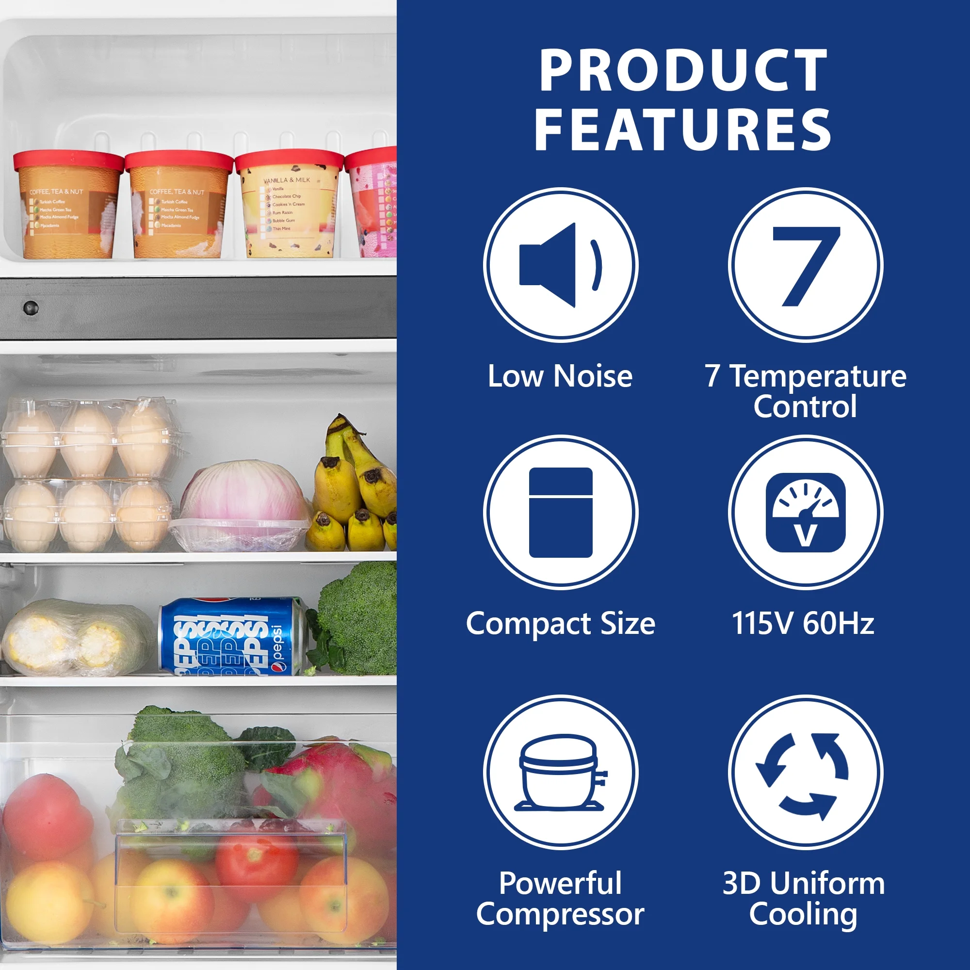 Simzlife 3.2 Cu ft Two Door Mini Refrigerator with Freezer, Compact Small Fridge Adjustable Removable Shelves, Black