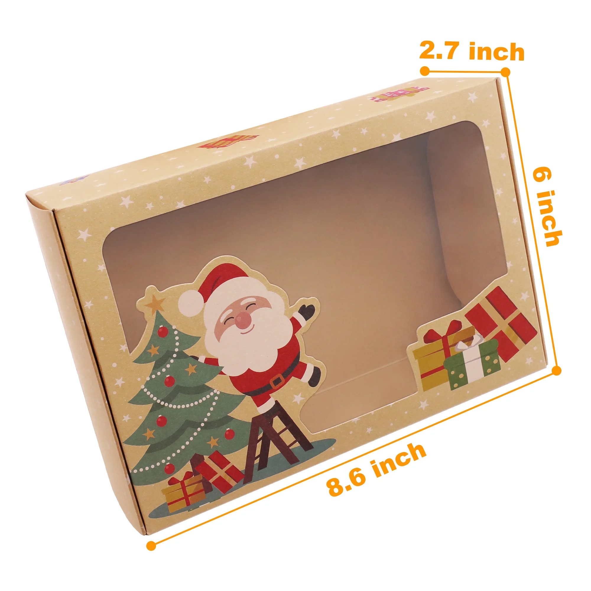 ASENEK 12 Pack Christmas Cookie Boxes with Window for Gift Giving, Holiday Bakery Treat Boxes Gift Baking Box, Christmas Kraft Gift Boxes and DIY Gift Tags, Pastry, Candy, Party Favors