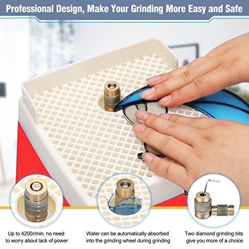 Stained Glass Grinder,4200r/min Mini DIY Grinding Tool, 110V 65W Portable Glass Grinder Kit with 5/8