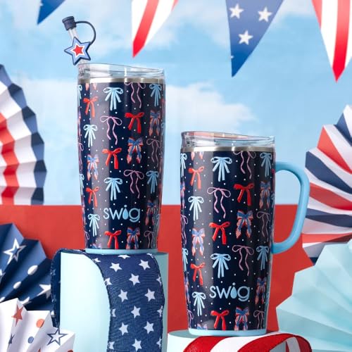 Swig Life 32oz Insulated Tumbler, Travel Coffee Tumbler with Lid, Cup Holder Friendly, Stainless Steel Travel Coffee Mug, Glitter Tumbler, Glitter Gifts (Confetti)