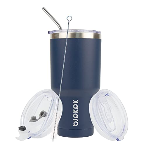 BJPKPK Insulated Tumbler 20 oz Stainless Steel Coffee Travel Thermal Cup With lids And Straws,Light Pink