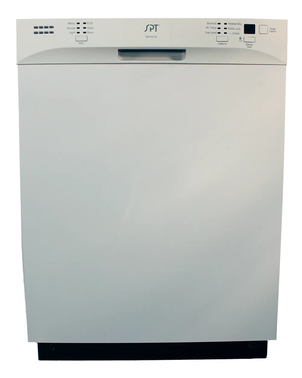 Sunpentown Energy Star 24″ Built-In Stainless Steel Tall Tub Dishwasher with Heated Drying, White SD-6501W