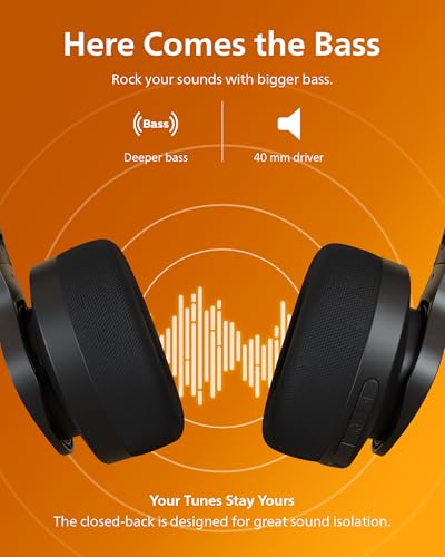 PHILIPS H6509 Wireless Headphones,Over-Ear Bluetooth Headphones with Noise Canceling Pro,Dynamic Bass,70H Battery Life,Fast Charging,Soft Ear Cups,Bluetooth 5.3, Multipoint Connectivity,App Control