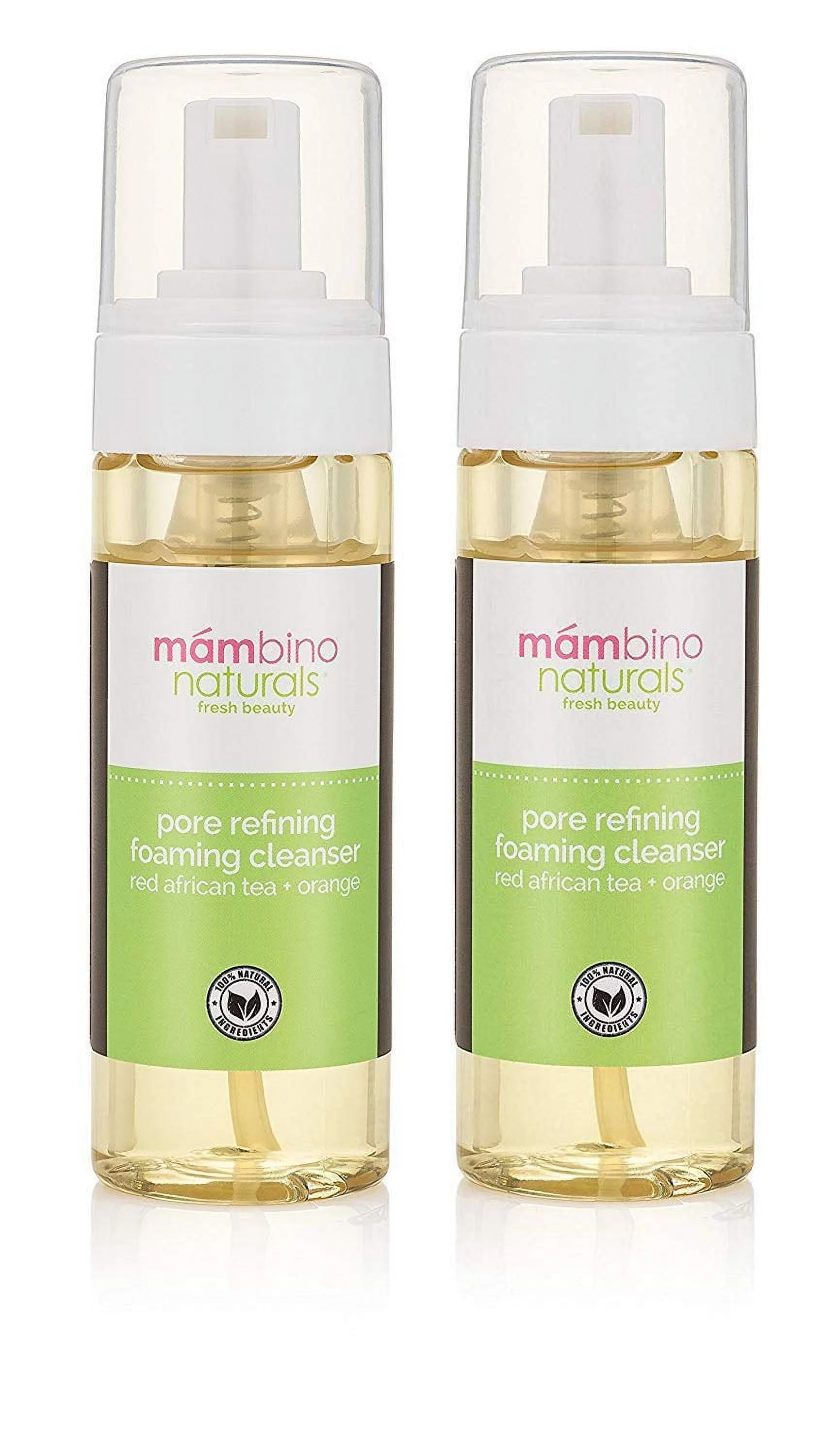Mambino Organics Pore Refining Foaming Cleanser, Red African Tea + Orange 340ml (2 PACK)