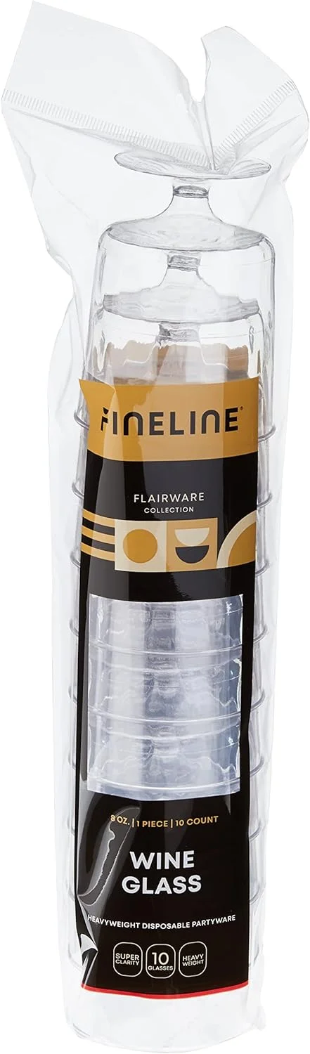 Fineline Settings Flairware Clear 8 oz. One Piece Wine Glass 240 Pieces