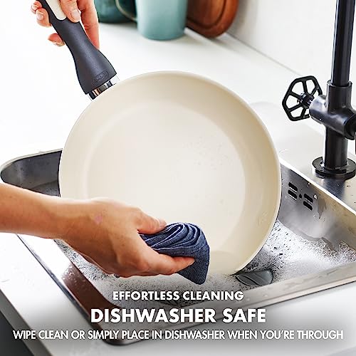 GreenPan Rio 16 Piece Cookware Pots and Pans Set, Hard Anodized Healthy Ceramic Nonstick PFAS-Free, Bakelite Handles, Frypans, Saucepan, Saute Pan, Stock Pot, Kitchen Tools, Dishwasher Safe, Black