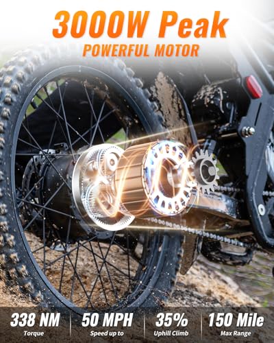 2000W/ 3000W GT73 / GT73 Pro Electric Dirt Bike for Adults - 37/50 MPH High-Speed, 25