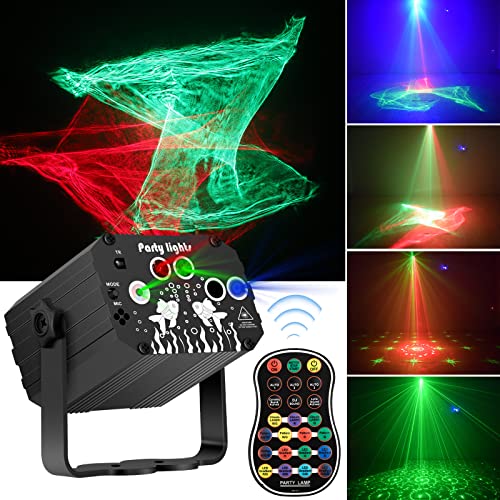 DJ Disco Stage Party Lights - Northern Laser Light Effect RGB Led Sound Activated Strobe Lighting with Remote Control for Indoor Birthday Christmas New Year Karaoke Club KTV