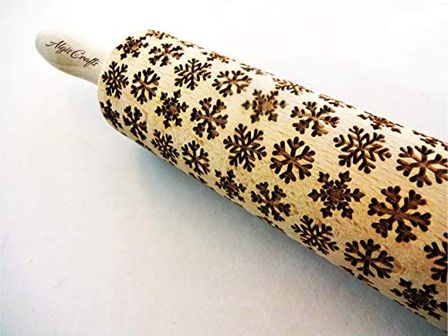 CHRISTMAS GIFTS EMBOSSING ROLLING PIN laser engraved with Christmas symbols CHRISTMAS GINGERBREAD COOKIES