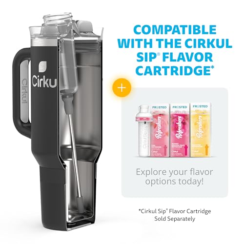 Cirkul 40oz. Carbon Stainless Steel Tumbler with Handle, All-Day StrawSip™, Double-Wall Insulated