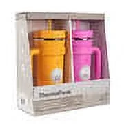 ThermoFlask 32oz Insulated Standard Straw Tumbler with Handles, 2-pack (Pink & Yellow)