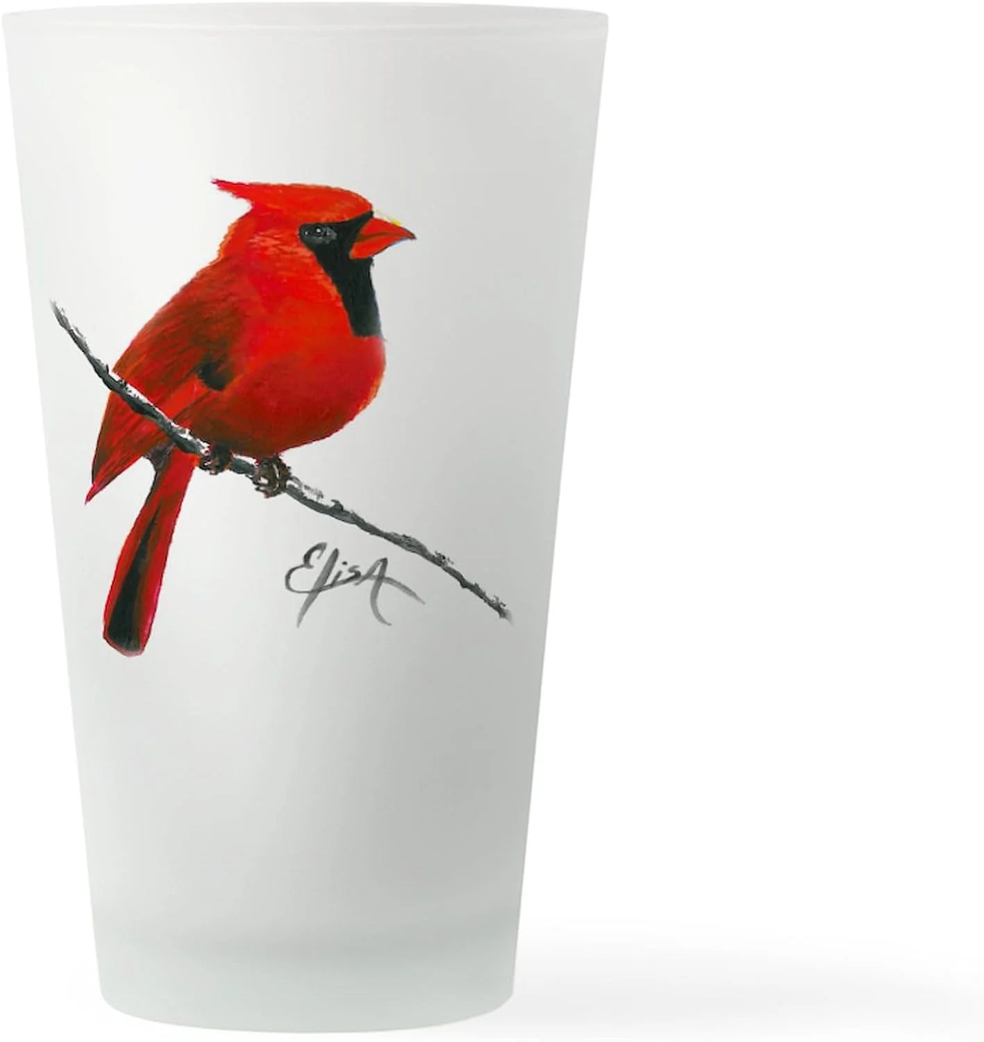 Cardinal (2) Pin Glass, 16 Oz. Drinking Glass