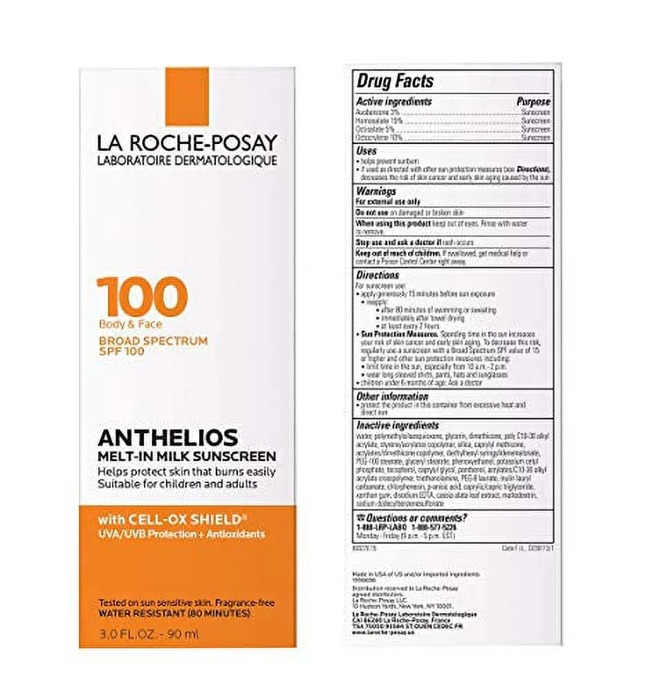 La Roche-Posay Anthelios Melt-in Milk Body & Face Sunscreen 3oz SPF 100