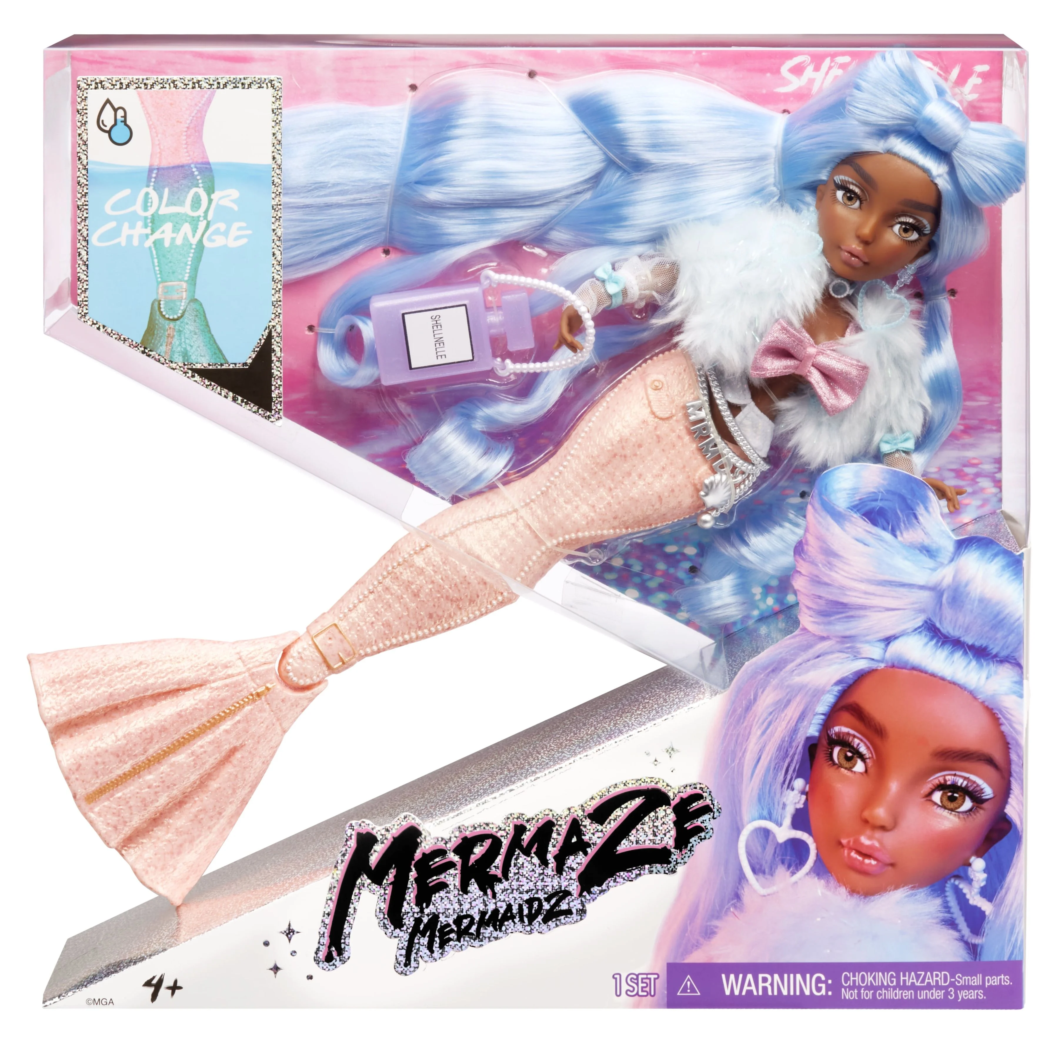Mermaze Mermaidz™ Color Change Shellnelle™ Mermaid Fashion Doll with Accessories