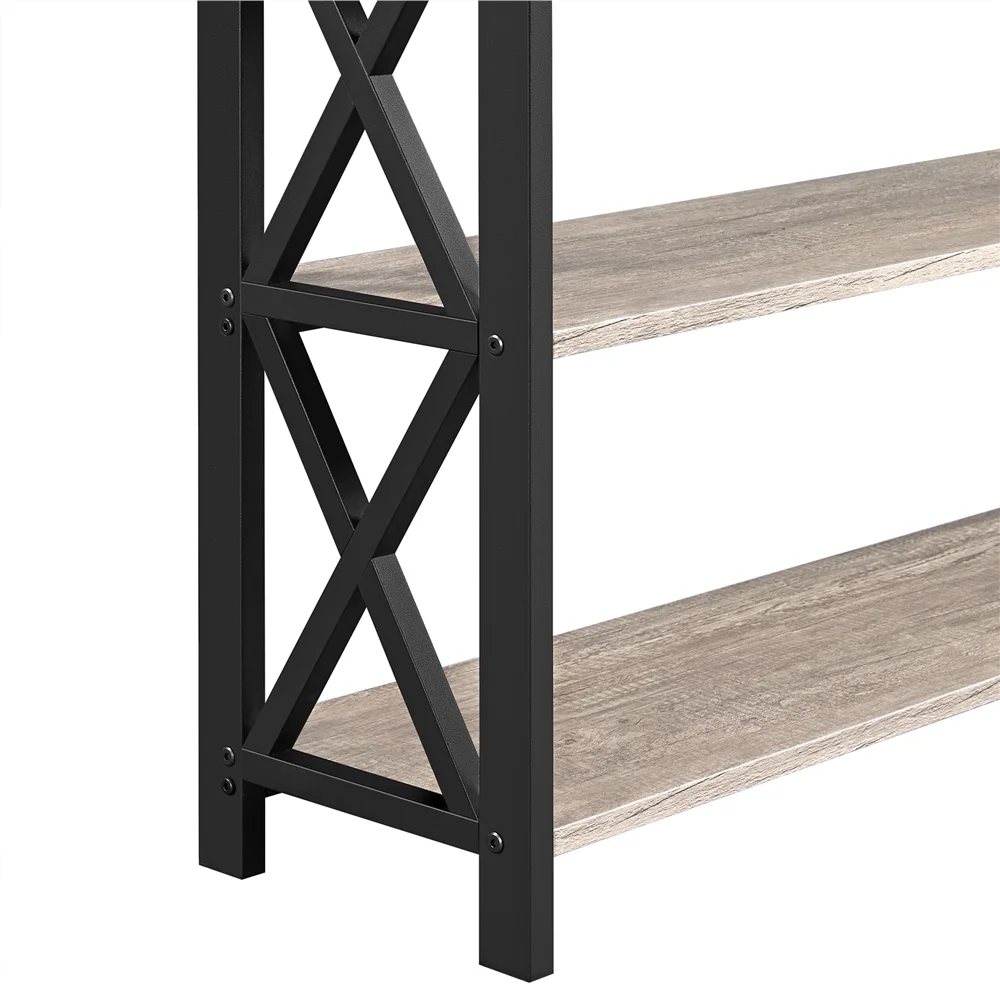 Topeakmart X Design Console Table w/ 1 Drawer & 2 Shelves, Gray