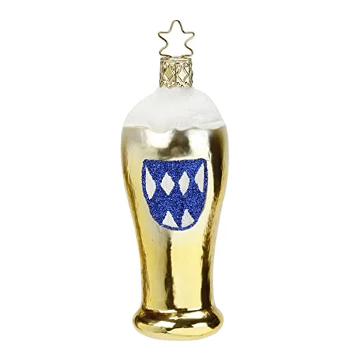 Inge Glas Bavarian Wheat Beer Glass Blown Glass German Christmas Ornament 103113