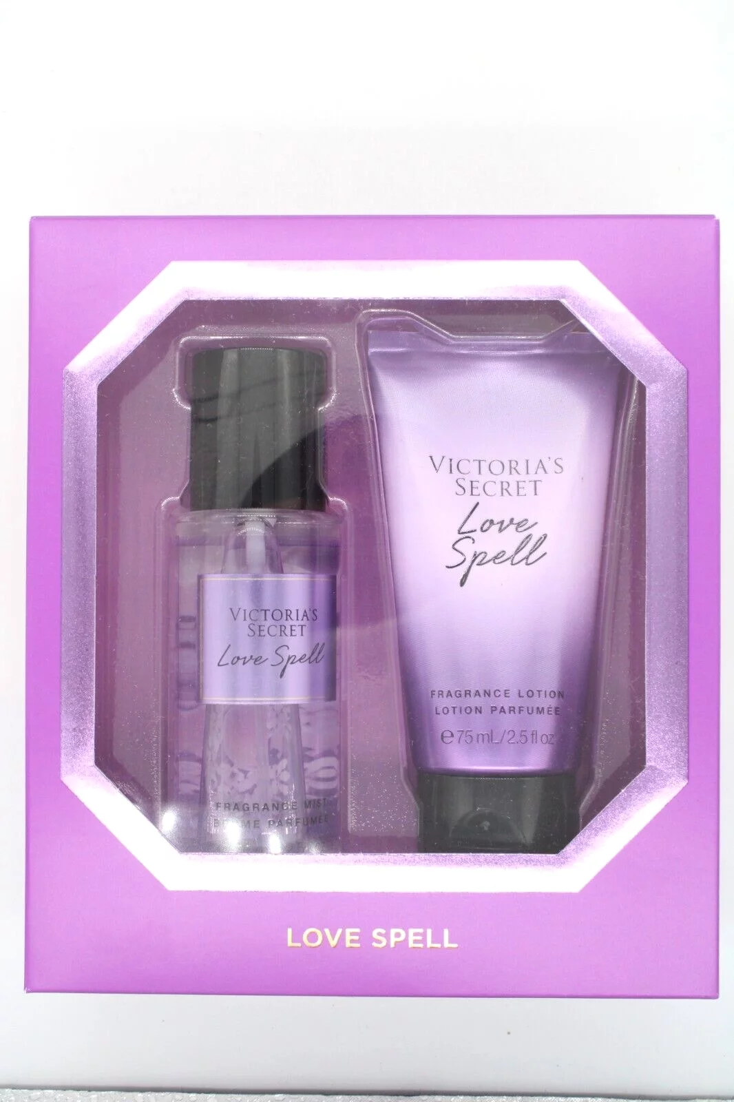 Victoria's Secret LOVE SPELL Travel Size Mist & Lotion 2 PC GIFT SET *NEW*