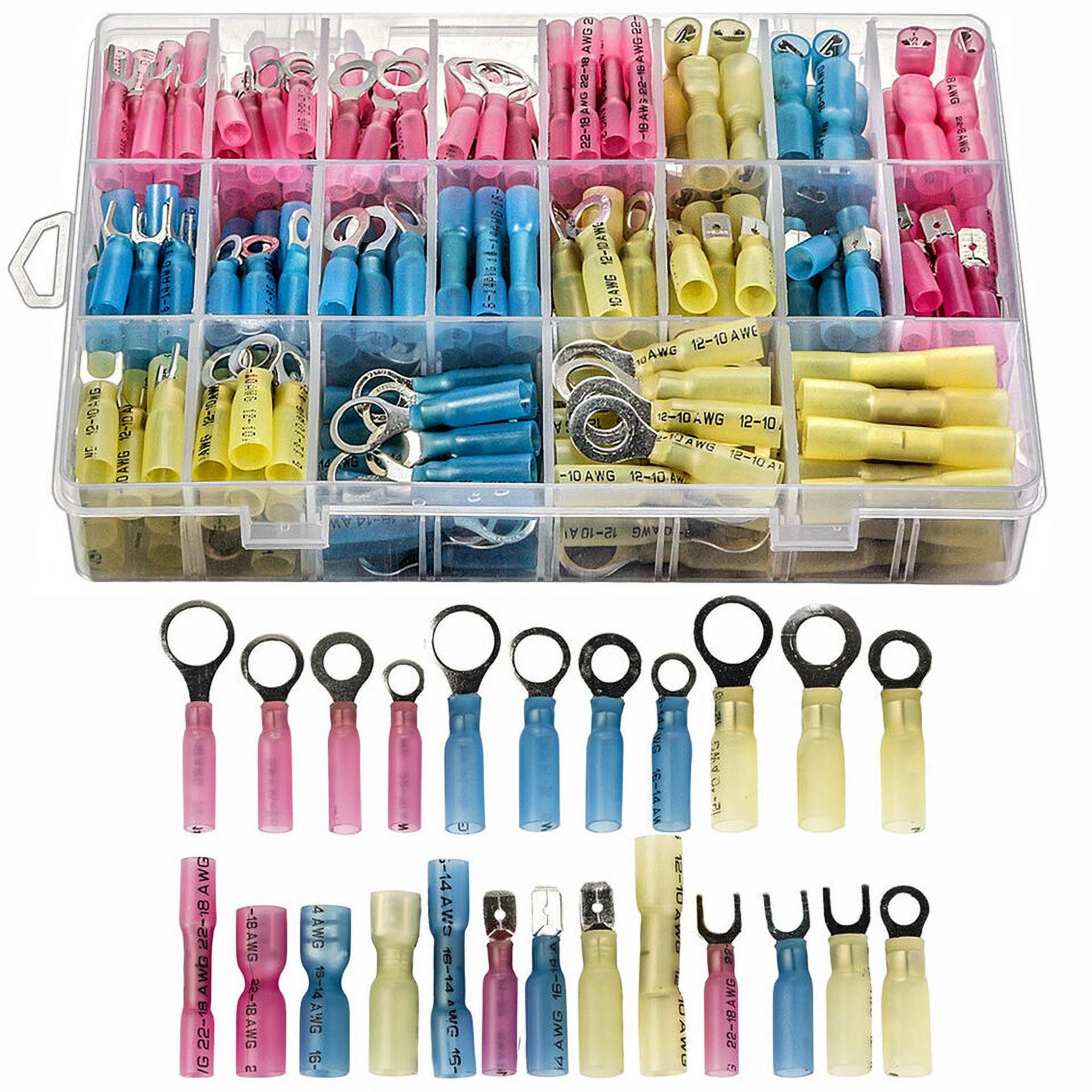 Heat Shrink Wire Connectors Electrical Crimp Marine Automotive Terminals 250Pcs