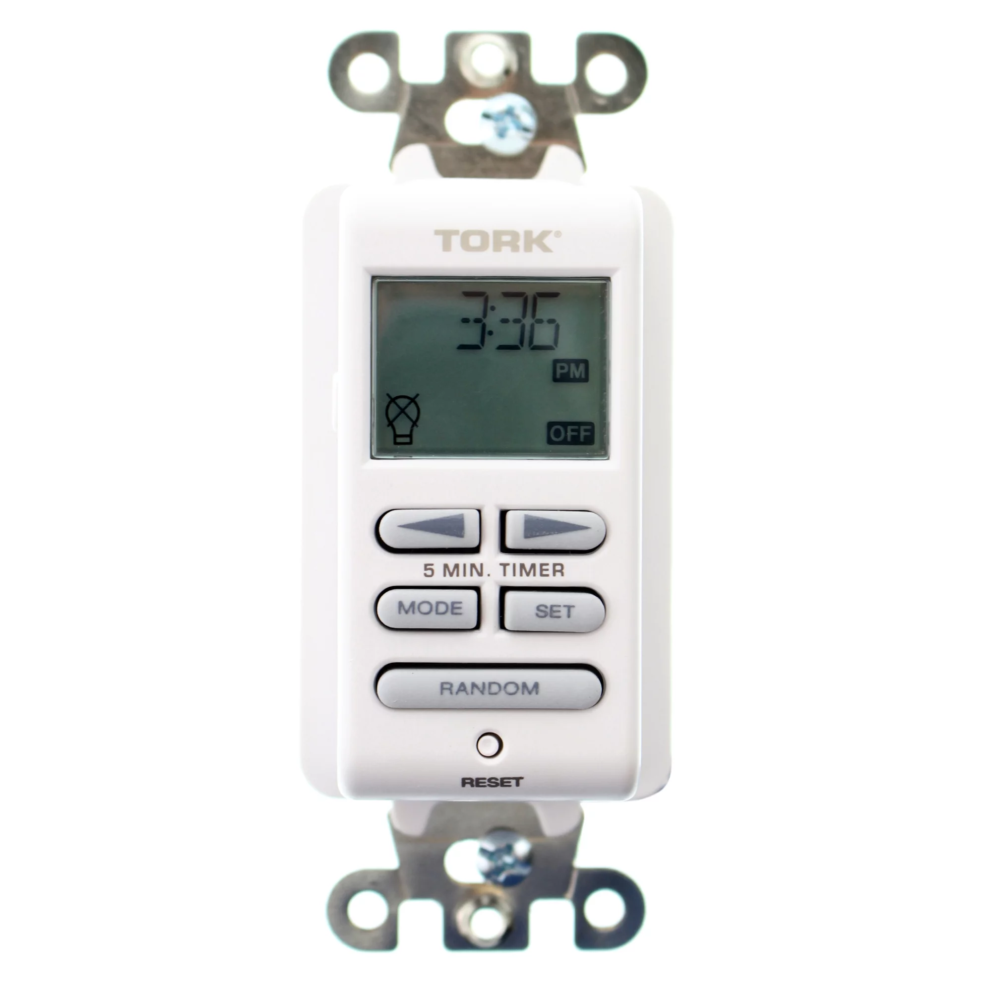 Tork Nsi Sa170 Zipset Digital Wall Timer Switch, 24/7, Indoor, 120V, 15A, White