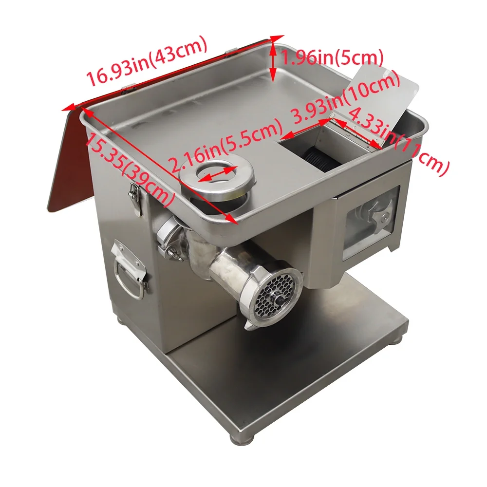 INTSUPERMAI Electric 2 in 1 Meat Mincer Meat Slicer with 3.5mm Cutter Blade and 8mm Grinding Plate
