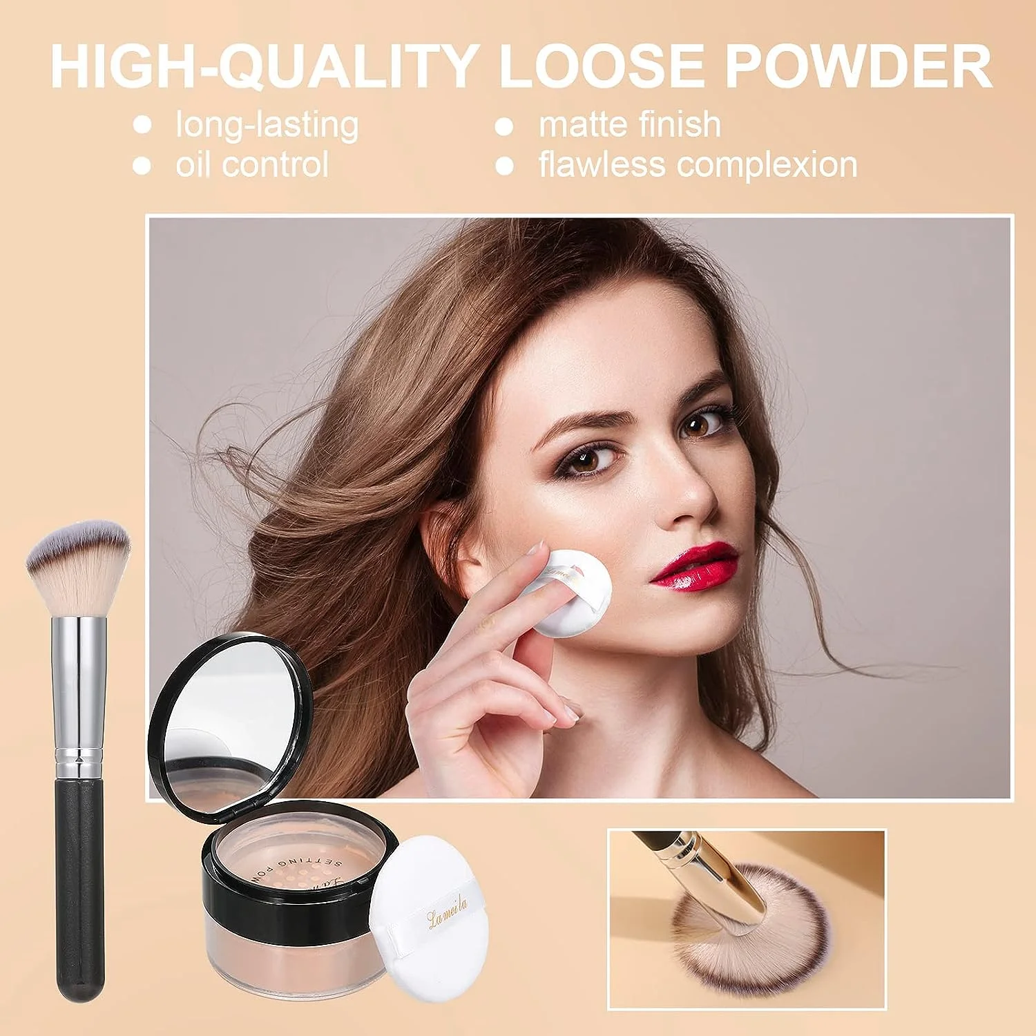Foundation Liquid Full Coverage Matte Oil Control Concealer with Face Primer  and  Makeup Brush  and  Makeup Sponges