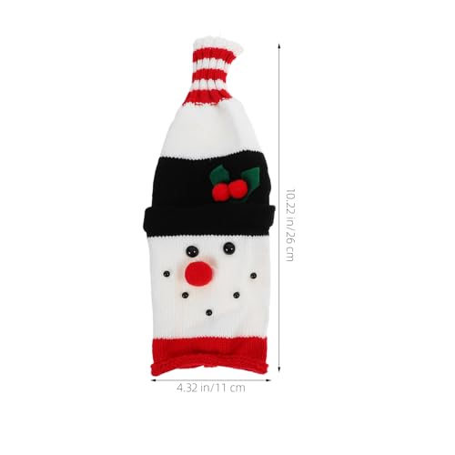 Cabilock Christmas Wine Bottle Covers, Cute Christmas Sweater Wine Bottle Cover, 3PCS Handmade Sweater for Xmas Party Decorations