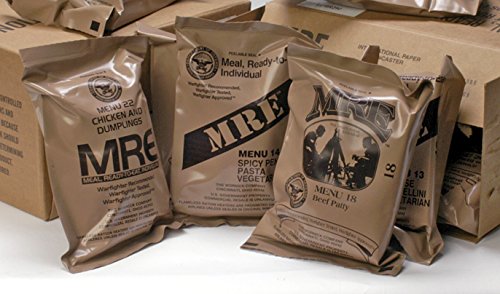MRE Ready to Eat Meals - Emergency Food Kits, Pack Of 6 w/Entrees, Dessert, Flameless Heater & Accessories – Emergency Meals For Camping Hiking & Other Outdoor Activities - Best By 2027