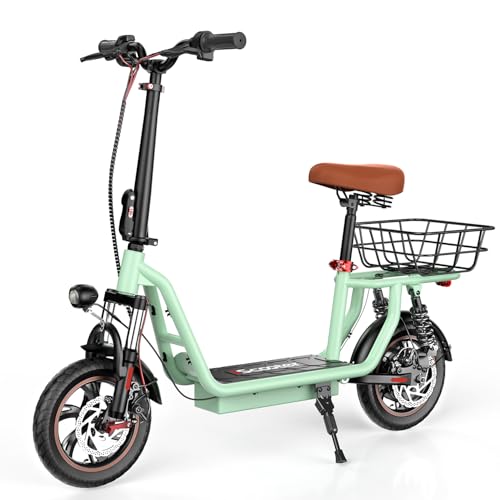 iScooter Electric Scooter with Seat, 37/21 Miles Long Range & 28/19/15.6 MPH Top Speed, 14