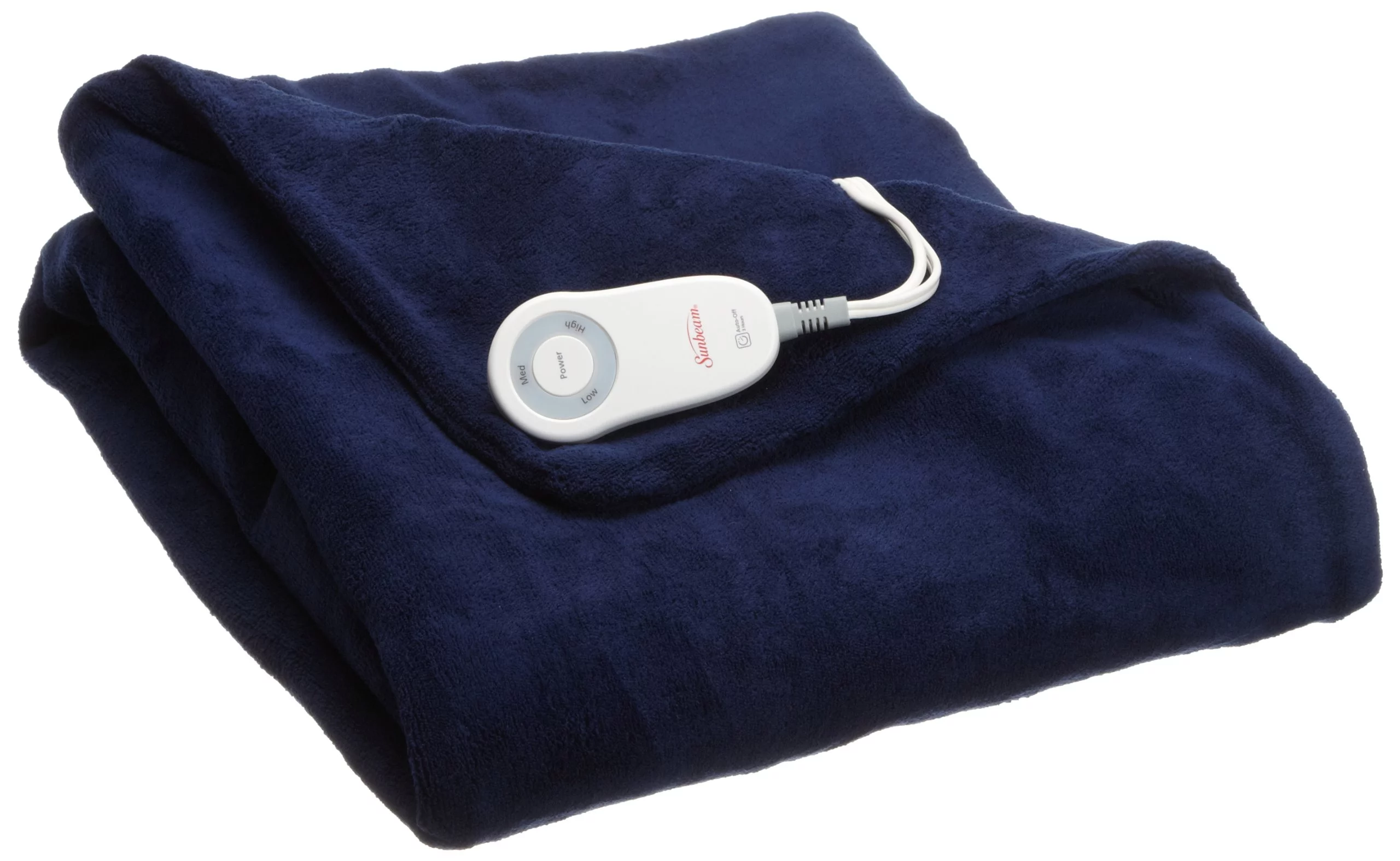 Sunbeam Heated Throw Blanket  Microplush, 3 Heat Settings, Royal Blue - TSM8TS-R505-25B00